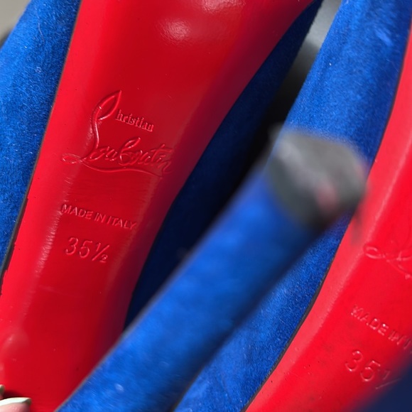Christian Louboutin Daffodils Blue Suede. - Picture 9 of 12